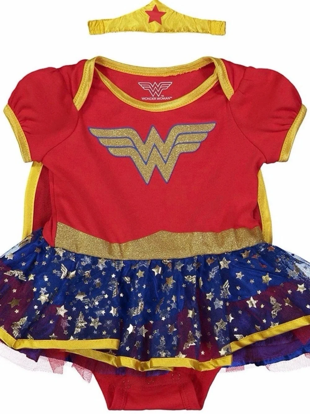 Wonder Woman Baby Costume Dress Cape Headband DC Comics Infant 3-6 Months
